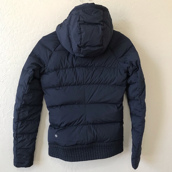 Lululemon Fluffed Up Pullover Hooded Jacket Blue Goose Down - Picture 4 of 13